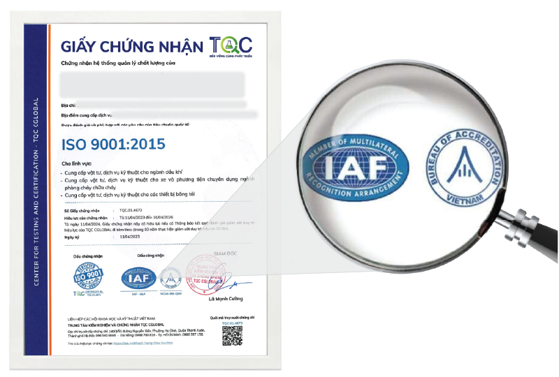 Chứng nhận iso 9001 - dâu IAF mới nhất 2024 | TQC CGLOBAL