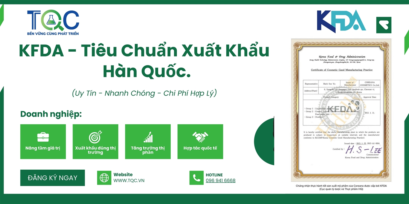 Tiêu chuẩn xuất khẩu Hàn Quốc KFDA mới nhất 2026