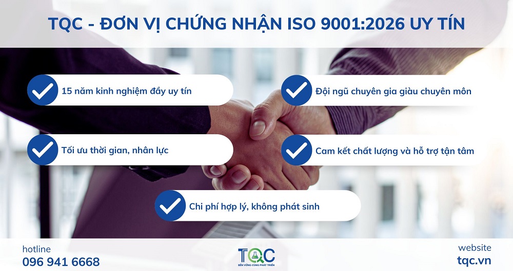 TQC - Đơn vị chứng nhận iso 9001 uy tín