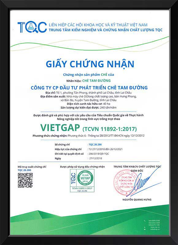 Chứng nhận Vietgap trồng trọt năm 2022 | TQC