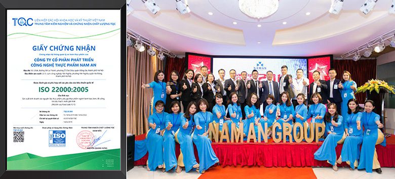 Nam An Group đạt chứng nhận iso 22000 cho TQC cấp