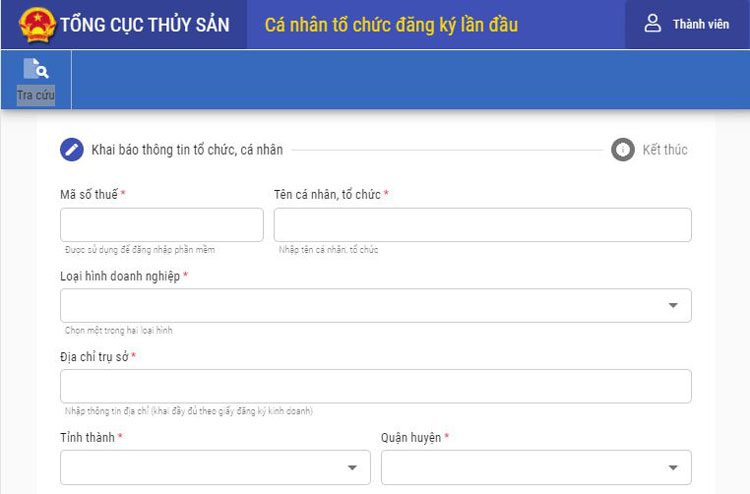 quy trình công bố thông tin thức ăn thủy sản