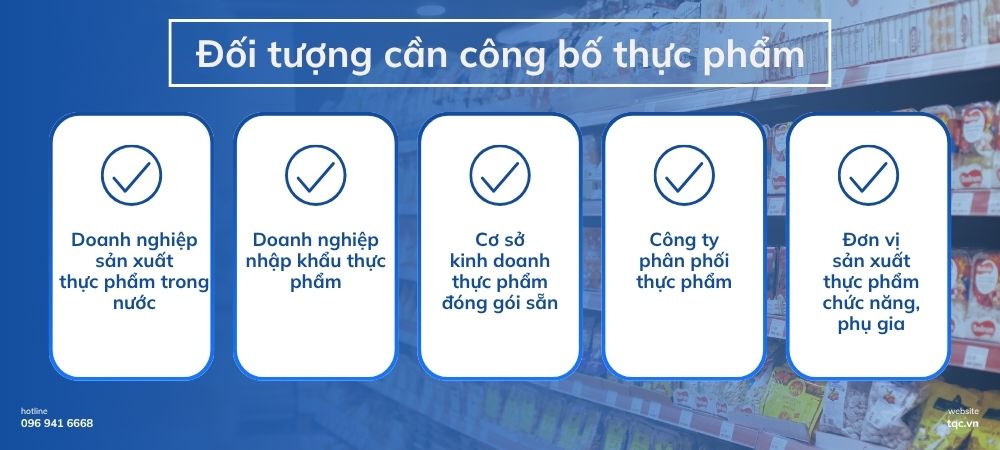 Đối tượng cần công bố thực phẩm