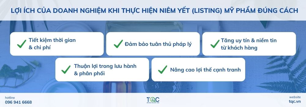 Lợi ích của doanh nghiệm khi thực hiện niêm yết (listing) mỹ phẩm đúng cách